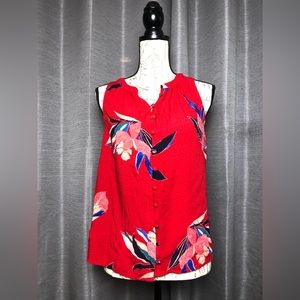 A New Day Women’s Red Button Down Blouse